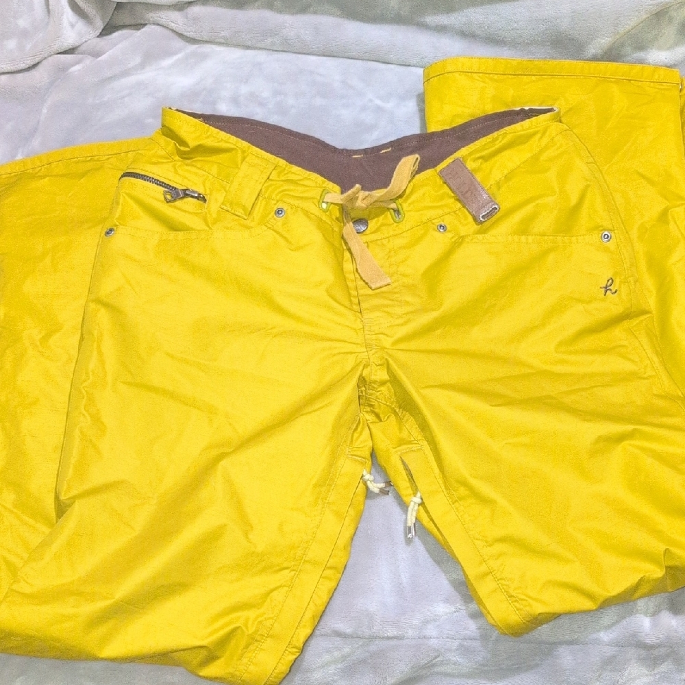 Holden Bright Yellow Snow Pants with Tan Accents